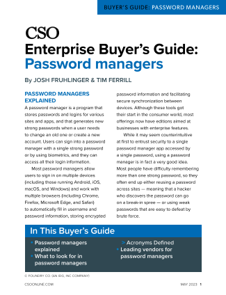 Download our password managers enterprise buyer’s guide