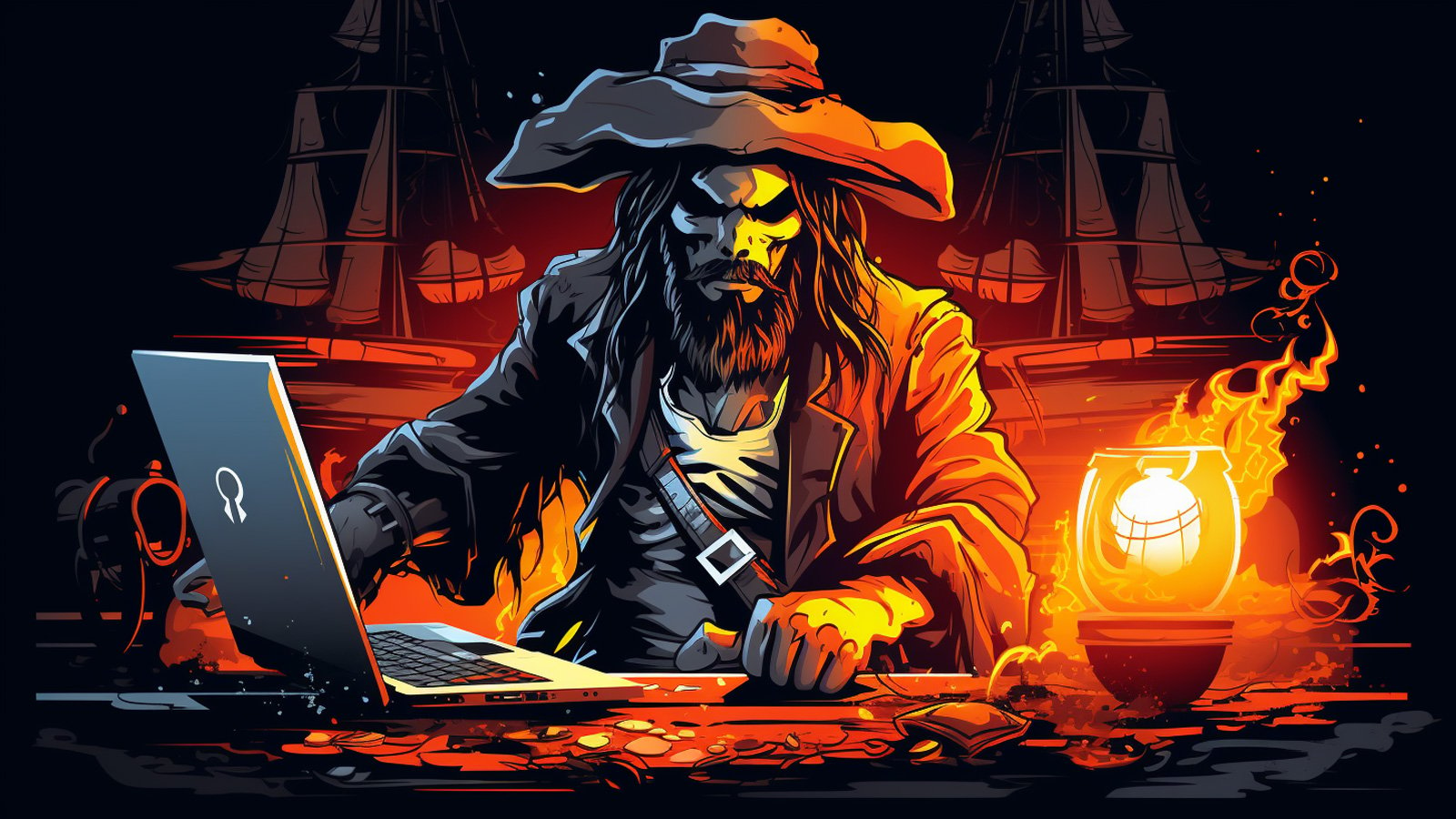 Pirate with a laptop