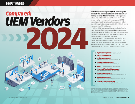 Download the UEM vendor comparison chart, 2024 edition