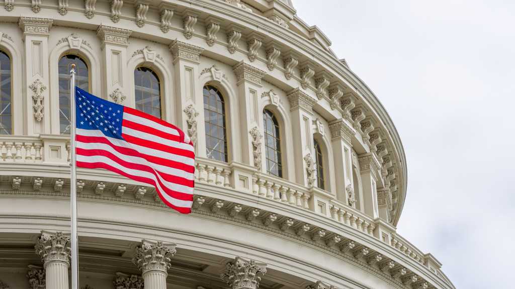 United States flag at US Capitol