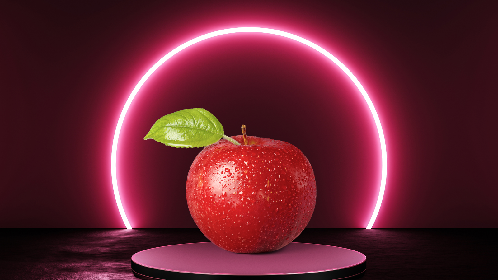 Glowing red apple